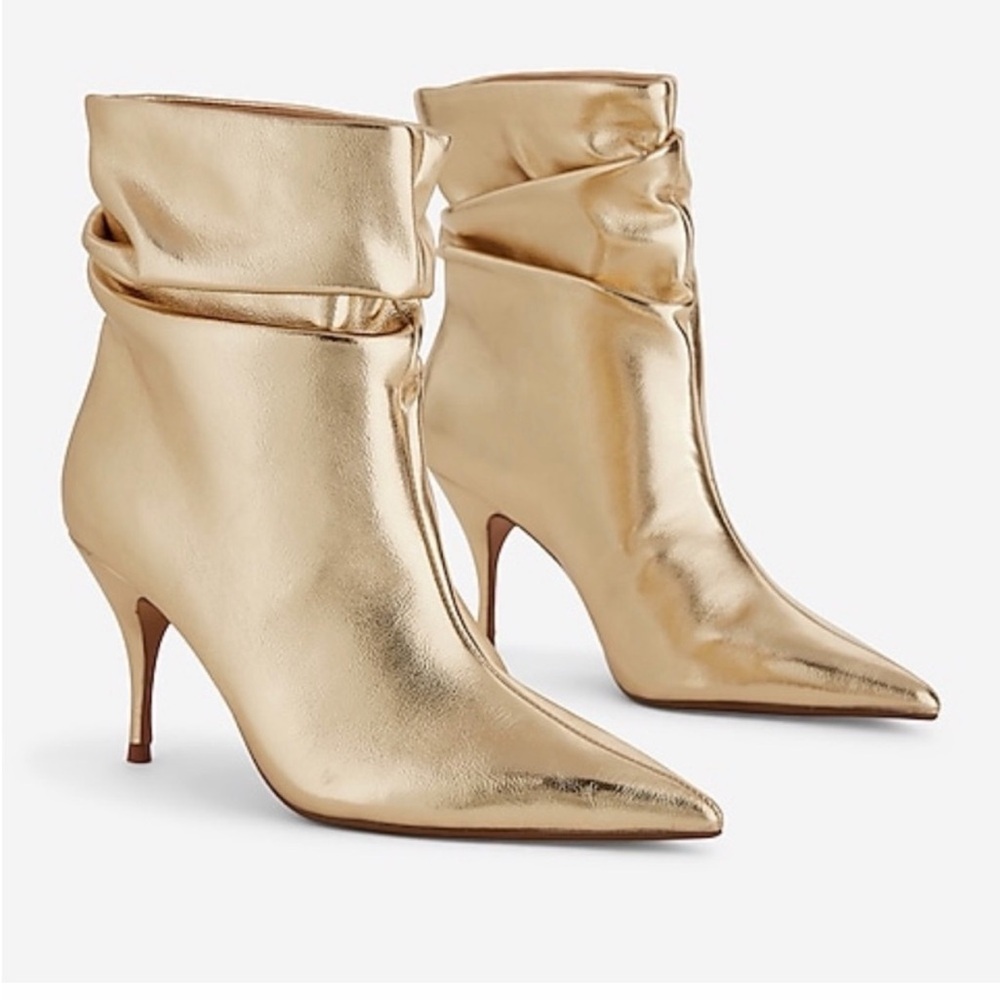 Brian Atwood Gold Metallic Slouch Boots